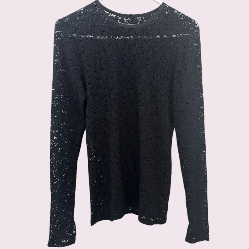 Enza Costa black lace long sleeve top